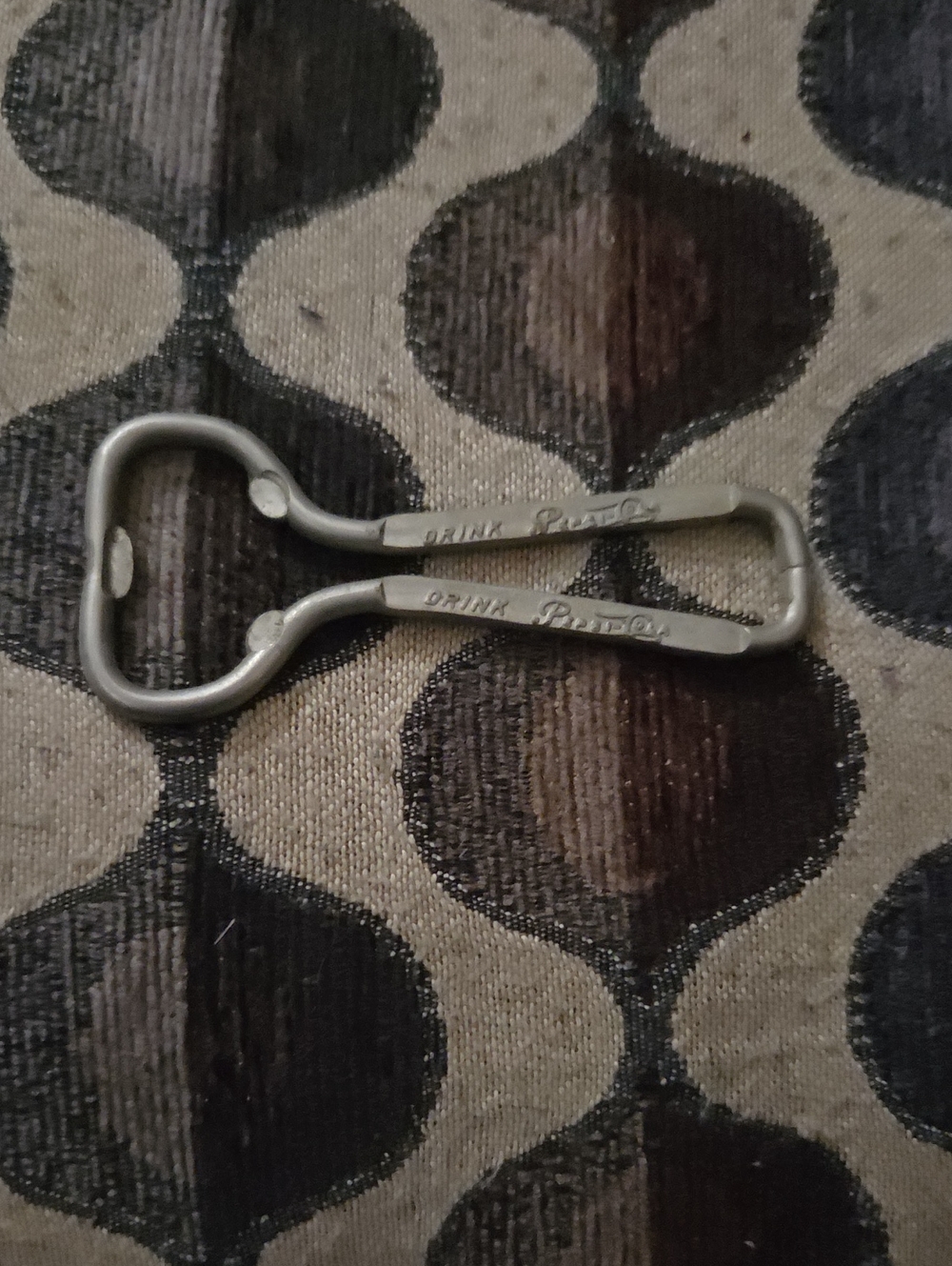 Vintage Metal Bottle Opener Keychain - Silver Pepsi Old